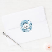 Autocollant Mariage de couronne bleu monochromatiq (Enveloppe)