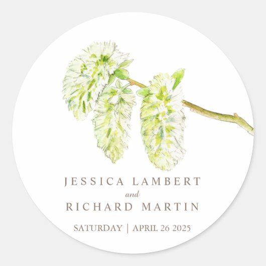 Autocollant mariage de fleurs de printemps de chat (Devant)