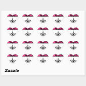Autocollant Mariage de lustre rose noir (Feuille)