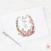 Autocollant Mariage de Merci de  rose rose (Enveloppe)