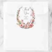 Autocollant Mariage de Merci de  rose rose (Sac)