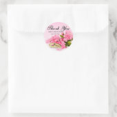 Autocollant Mariage de Merci rose personnalisé (Sac)