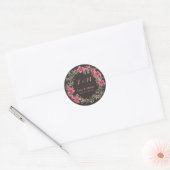 Autocollant Mariage de monogramme à fleurs roses r (Enveloppe)