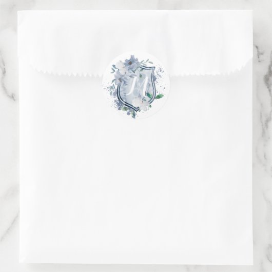 Autocollant Mariage de monogramme d'aquarelle (Sac)