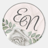 Autocollant Mariage de monogramme de fleurs Dusty (Devant)