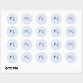 Autocollant Mariage de monogramme Hydrangea bleu (Feuille)