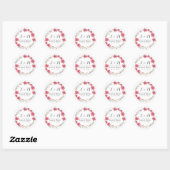 Autocollant Mariage de monogramme rose rustique (Feuille)