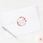 Autocollant Mariage de monogramme rose rustique (Enveloppe)