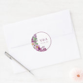 Autocollant Mariage de monogramme violet (Enveloppe)