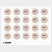 Autocollant Mariage de plume d'aquarelle violette (Feuille)