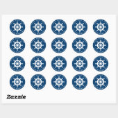 Autocollant mariage de roue marine bleu et blanc (Feuille)