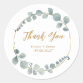 Autocollant Mariage d'Eucalyptus à l'aquarelle arg (Devant)