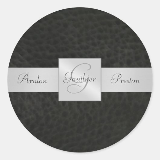 Autocollant Mariage en cuir noir (Devant)