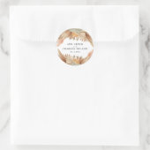 Autocollant Mariage en laiton Pampas Boho Rose Or (Sac)