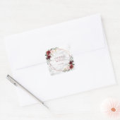 Autocollant Mariage en marbre de couleur bordeaux  (Enveloppe)