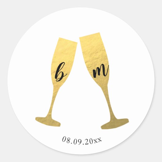 Autocollant Mariage Faux Gold Foil (Devant)