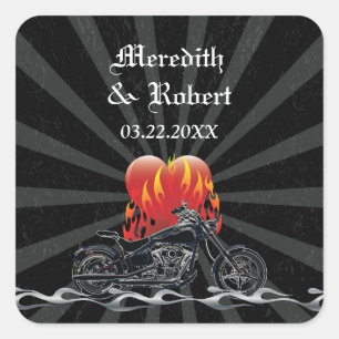 Autocollant Mariage Flaming Love Biker