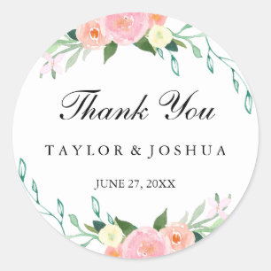Autocollant Mariage fleur sauvage aquarelle
