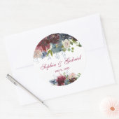 Autocollant Mariage floral de la marine de Bourgog (Enveloppe)