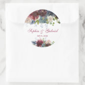 Autocollant Mariage floral de la marine de Bourgog (Sac)