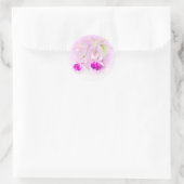 Autocollant mariage fuchsia violet et rose (Sac)