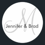 Autocollant mariage Gray Gris Monogramme noir<br><div class="desc">Personnalisable avec vos noms,  monogramme et 100s de couleurs à choisir. par Elke Clarke©2009. Autres designs disponibles sur WhiteWhimsicialWeddings.blogspot.com</div>