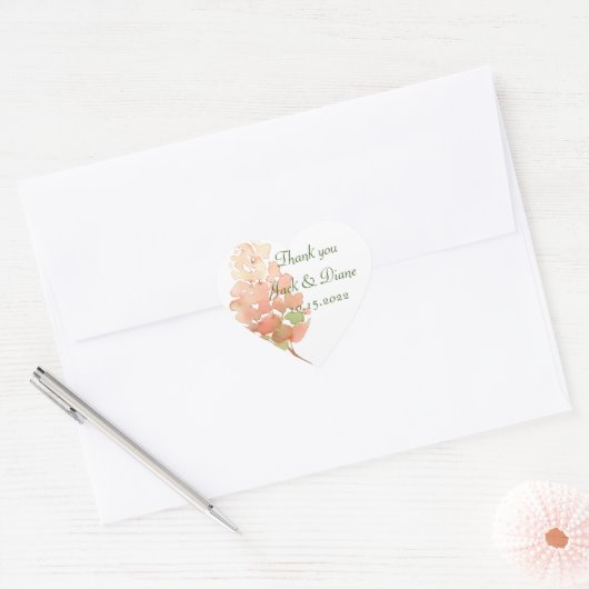 Autocollant Mariage Hydrangea aquarelle (Enveloppe)