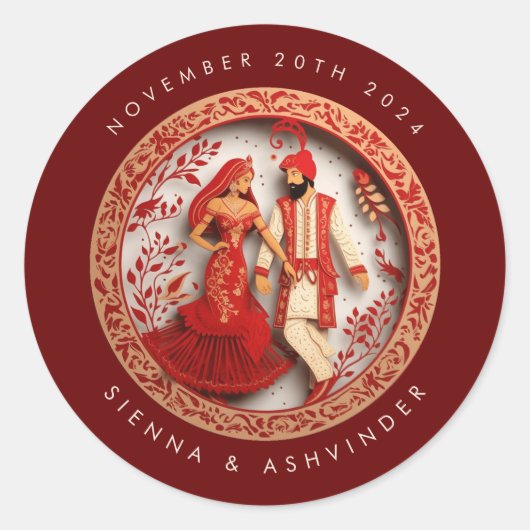 Autocollant Mariage indien (Devant)