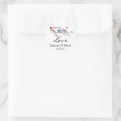 Autocollant Mariage Inséparable en fleurs de ceris (Sac)