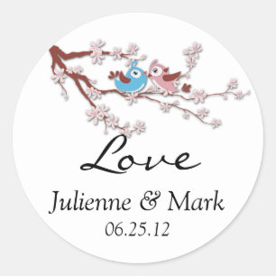 Autocollant Mariage Inséparable en fleurs de ceris