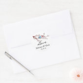 Autocollant Mariage Inséparable en fleurs de ceris (Enveloppe)