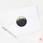 Autocollant Mariage Merci Floral Marine (Enveloppe)