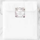 Autocollant Mariage moderne aux fleurs rose-bleu (Sac)