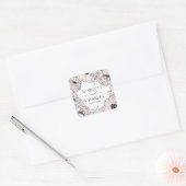Autocollant Mariage moderne aux fleurs rose-bleu (Enveloppe)
