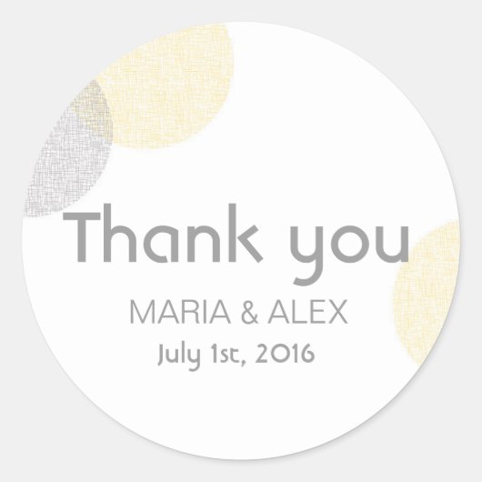 Autocollant mariage moderne Letterpress Style Circ (Devant)