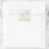 Autocollant mariage Monogram Turquoise Aqua Starfi (Sac)