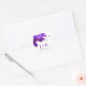 Autocollant mariage monogramme orchidée violette (Enveloppe)