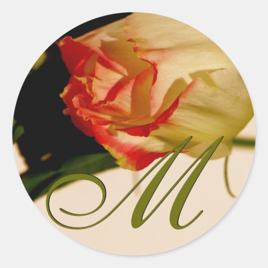 Autocollant Mariage monoRose Monogram M (Devant)