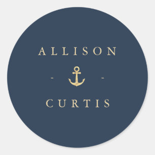 autocollant mariage nautique moderne