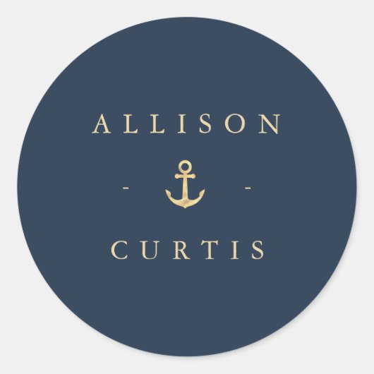 autocollant mariage nautique moderne (Devant)