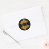 Autocollant mariage or et noir (Enveloppe)