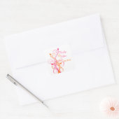 Autocollant Mariage orange rose blanc de 1,5 po (Enveloppe)