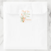 Autocollant Mariage orange vert blanc floral 1,5 p (Sac)