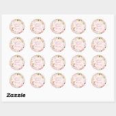 Autocollant Mariage Printanier Rose Rose (Feuille)