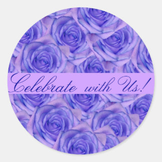 Autocollant Mariage Rose bleu