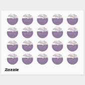 Autocollant Mariage rose pourpre en fleurs de ceri (Feuille)