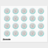 Autocollant mariage turquoise dollar de sable (Feuille)