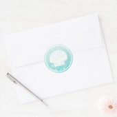 Autocollant mariage turquoise et blanc Initiales (Enveloppe)