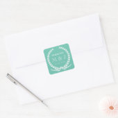 Autocollant Mariage Turquoise Laurel vintage (Enveloppe)