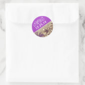 autocollant mariage violet avec monogramme coquill (Sac)